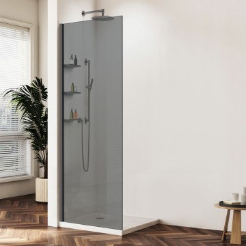 Душевая перегородка Волк-Ин (Walk-In) VSW-1HWS800CGGM, 800*2000, вороненая сталь, стекло тонированное