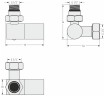 Вентиль 3D левый цилиндр (G 1/2" НР х G 3/4" НГ)