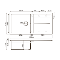 Кухонная мойка Omoikiri Sumi 100A-GB Artceramic/графит
