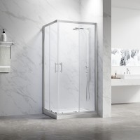 Душевой угол Veconi Rovigo RV-27CH, 800х800х1900, хром, стекло прозрачное