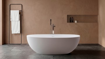 Ванна Солид Серфейс (Solid Surface) Vincea VBT-4S06-1600MW, 1600*750*560, белый матовый, щелевой перелив