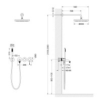 Душевая система встроенная Timo Saona SX-2348/17SM золото матовое