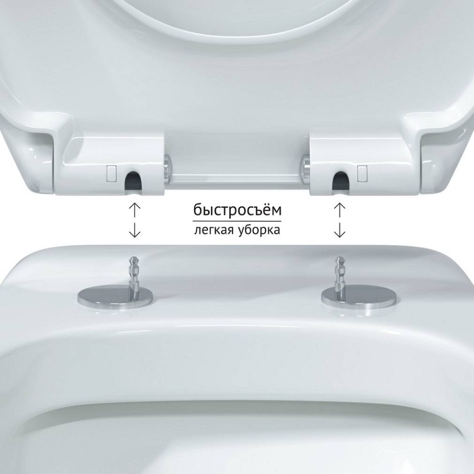Унитаз BERGES подвесной  ALBIT S Rimless 52 см, сиденье Optim SO, микролифт, быстросъем