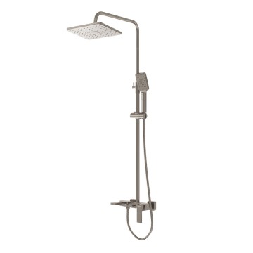 Душевая стойка Grossman Style 500.K35.05.120 с верхним душем,ручной лейкой и смесителем, брашированный никель,1 место