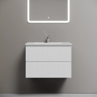 Тумба подвесная SANCOS Snob R 690х445х500, c двумя ящиками оснащенными доводчиками, Bianco, арт.SNR70W
