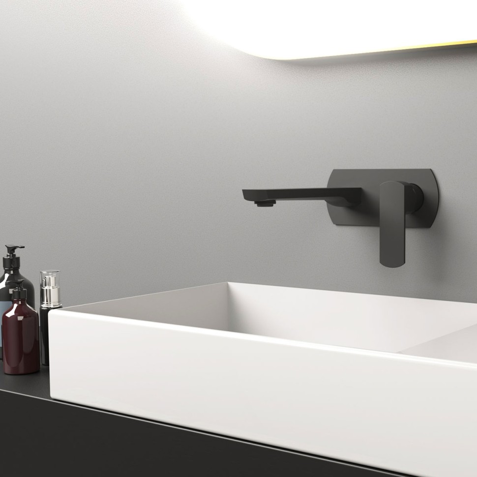 Смеситель для раковины Некст (Next) VBFW-1N1MB встраиваемый однорычажный, черный