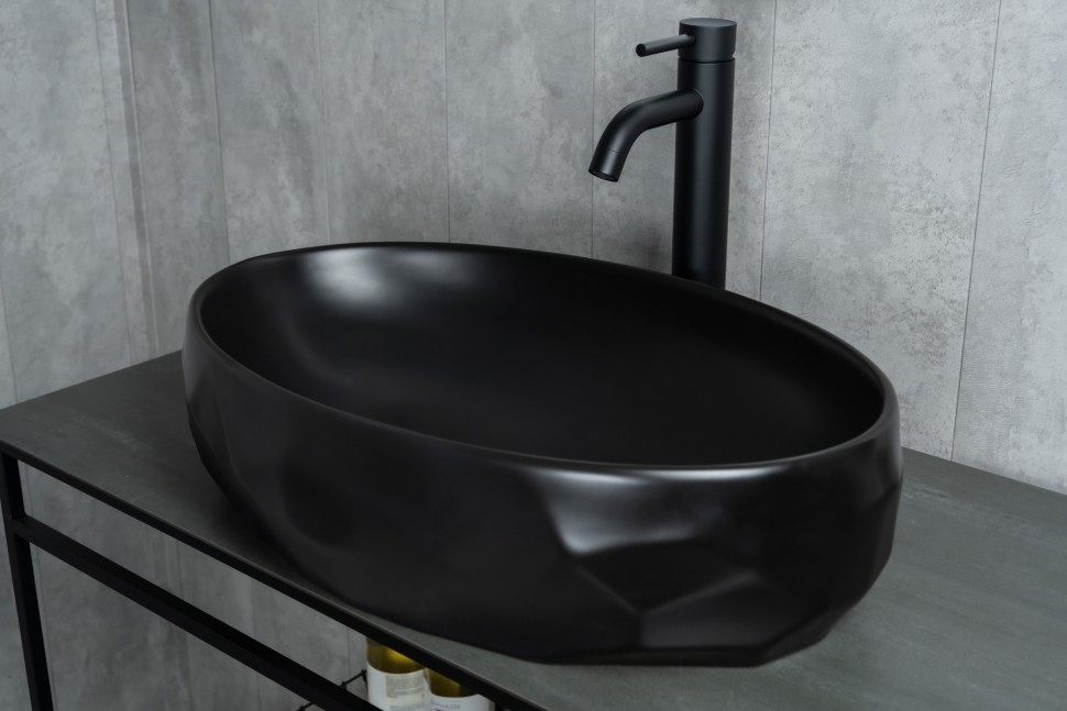 Раковина Gid Bm9030wx 53385 накладная черная матовая 60x40x15