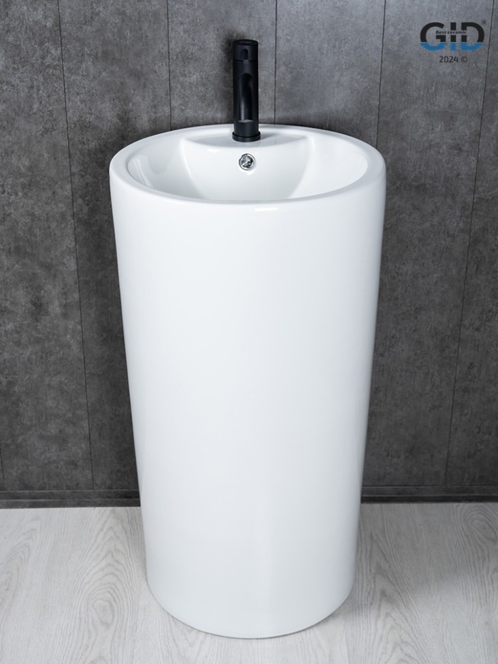 Раковина Gid Nb135 81102 накладная белая 46x46x86