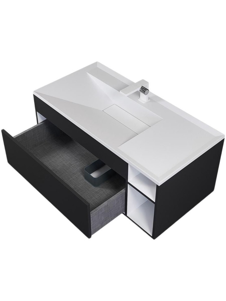 Раковина для ванной полувстраиваемая Uperwood Lotus 100 см, прямоугольная, белая глянцевая