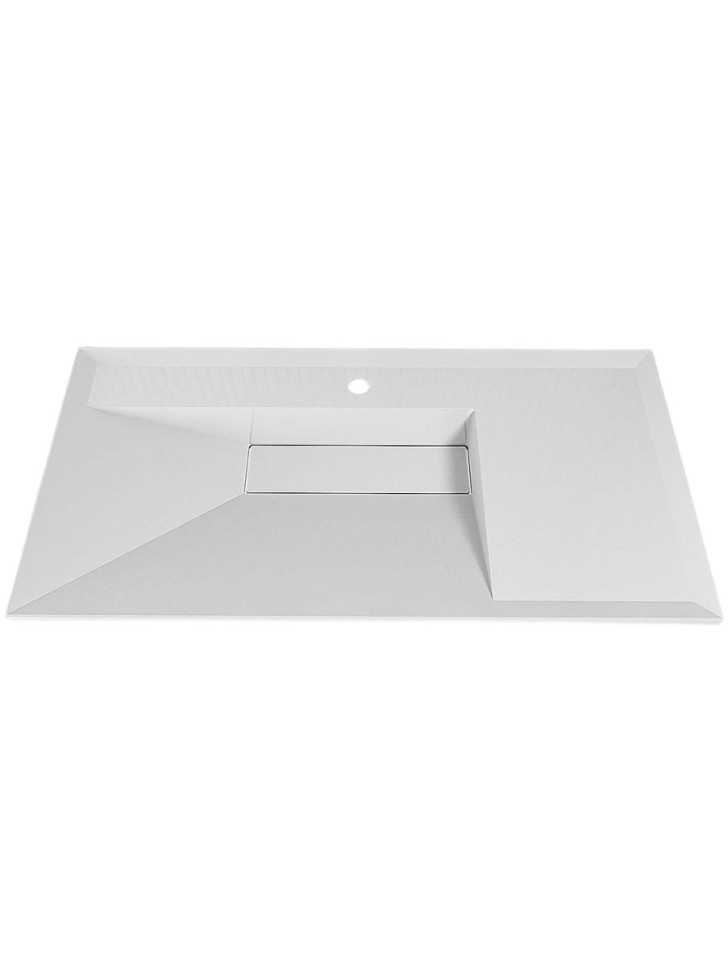 Раковина для ванной полувстраиваемая Uperwood Lotus 100 см, прямоугольная, белая глянцевая