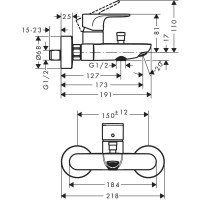 Смеситель для ванны Hansgrohe Rebris S 72440000 хром