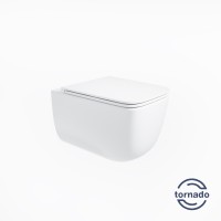Унитаз подвесной Lina VT1-53T Tornado, цвет белый, ультратонкое soft-close сиденье