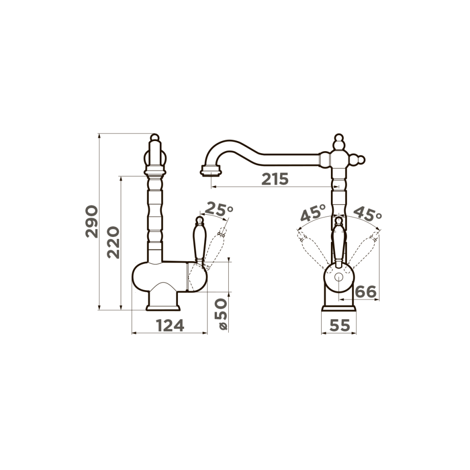 Смеситель для кухни Omoikiri Kyoto-G латунь/золото