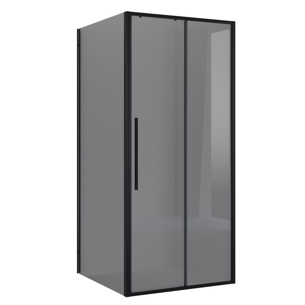 Душевое ограждение Niagara Nova NG-85-9TB-TB100-34 (90х100х195) прямоугольник,черный матовый,дверь раздвижная,стекло тонированное,2 места