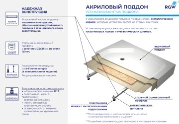 Душевой поддон прямоугольный RGW B/CL-S (700x900)