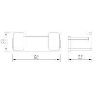 AQM7302BG Tivoli Крючок двойной латунный, золото шлифованное