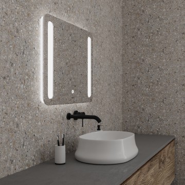 Зеркало LARA (600*800*45) LED с сенсорным выключателем и гравировкой