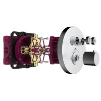 AQM8405CR Набор для комплектации душа с термостатом и регулировкой напора, хром