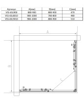Душевой уголок Slim 8mm VSS-6SL9010CL, 1000*900, хром, стекло прозрачное