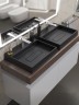 Раковина для ванной накладная 50 см, Uperwood Tanos Quartz, прямоугольная, черная, уголь