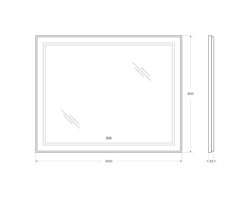 Зеркало BelBagno SPC-KRAFT-1000-800-LED-TCH-WARM