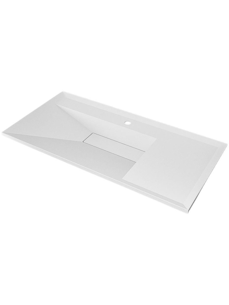 Раковина для ванной полувстраиваемая Uperwood Lotus 100 см, прямоугольная, белая матовая