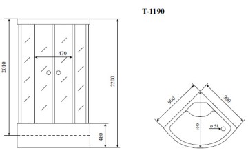 Timo Standart T-1190 душевая кабина 90*90*220