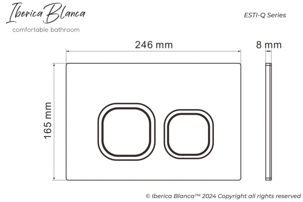 Комплект 2в1 IBERICA BLANCA инсталляция SILENCIO MINI, кнопка смыва ESTI-Q хром глянцевый (IB.001M.833)