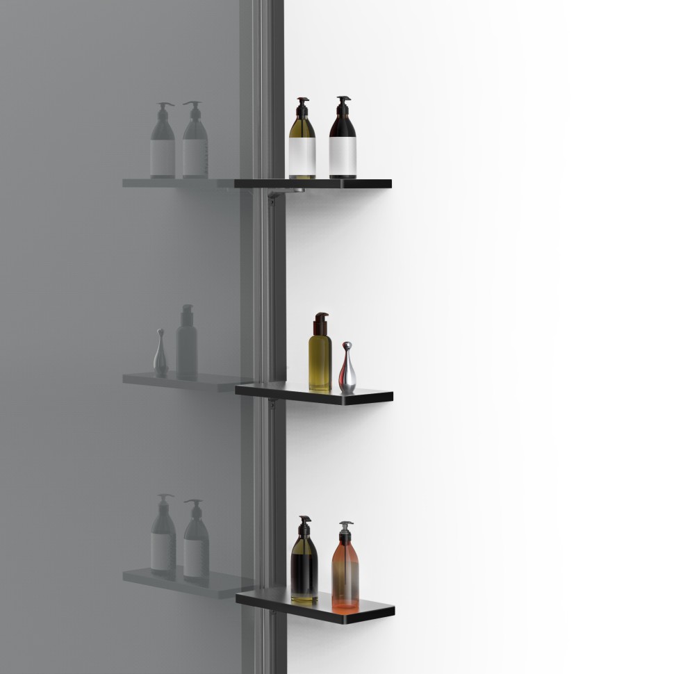 Душевая перегородка Walk-In VSW-1HWS100CGGM, 1000*2000, вороненая сталь, стекло тонированное