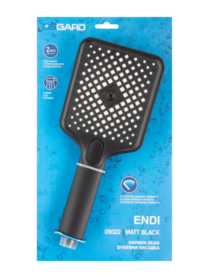 Душевая насадка 3 режима, черный матовый OSGARD ENDI 9022