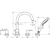 Смеситель Hansgrohe Vernis Shape на борт ванны 71459670 черный