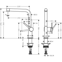 Смеситель для кухни Hansgrohe M54 Tali s 270 72840000 хром
