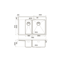 Кухонная мойка Omoikiri Akisame 78-2-R-LG нерж. сталь/светлое золото