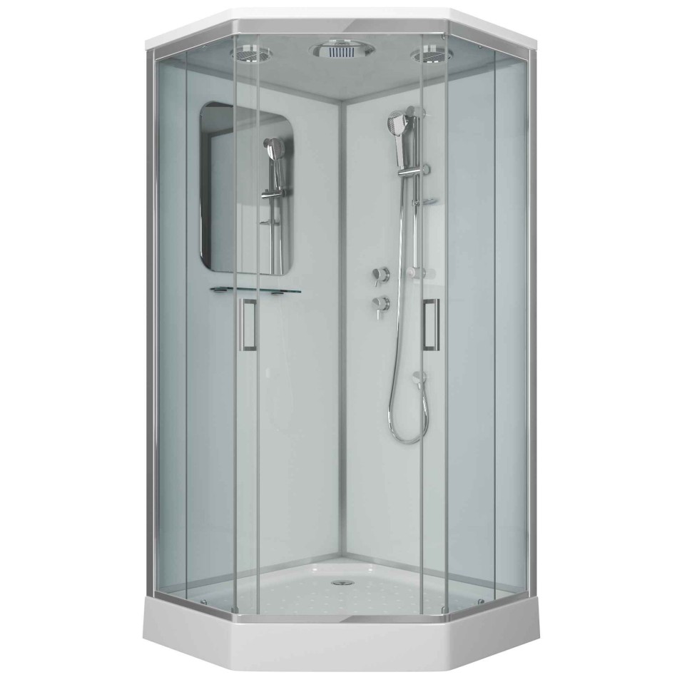 Душевая кабина Niagara Premium NG-6001-01D (90х90х220) низкий поддон(16 см),стекло прозрачное,4 места
