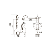 Смеситель для кухни Omoikiri Kyoto-SI латунь/античное серебро