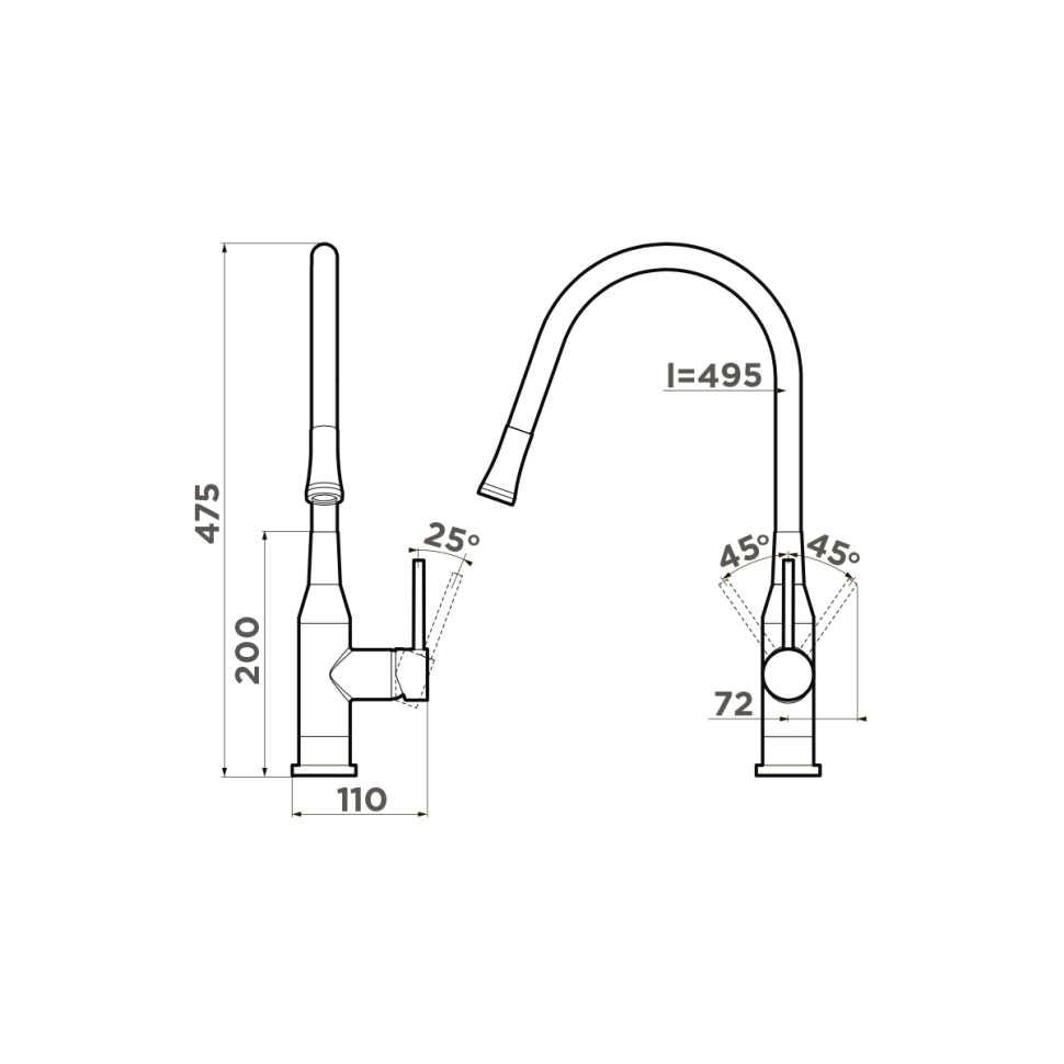 Смеситель для кухни Omoikiri Yatomi-BN-R латунь/нержавеющая сталь/красный