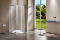 Душевой уголок Garda VSS-1G8011CLBN, 1100*800, брашированный никель, стекло прозрачное