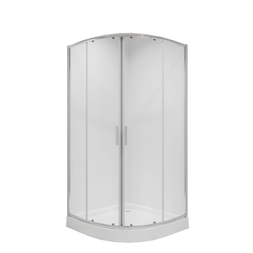 Душевое ограждение Niagara Nova NG-6686-08 (80х80х195) четверть круга,хром,двери раздвижные,стекло прозрачное,1 место