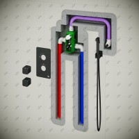 Смеситель встроенный с гигиеническим душем с термостатом Timo Petruma 5089/17SM золото матовое