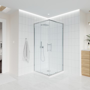 Душевой угол Veconi Evo 300 CH, 800х800x1950, хром, прозрачное стекло
