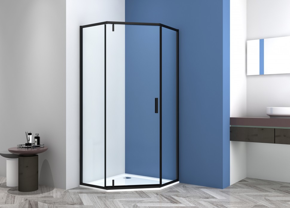 Душевая дверь распашная трапецевидная CL1006B-90