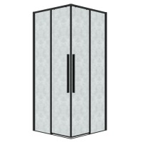 Душевое ограждение Grossman Galaxy 300.K33.01.1010.21.02 (100х100х195) квадрат,раздвижная,черный матовый,стекло шиншилла, 1 место