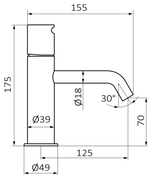 Смеситель для раковины GRB COOL 90510902, черный матовый