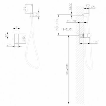 Смеситель ABBER Daheim AF8225W с гигиеническим душем, белый матовый