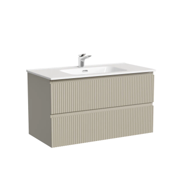 Тумба подвесная SANCOS Snob R 890х445х500, c двумя ящиками оснащенными доводчиками, Beige Soft , арт.SNR90CE