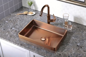 Раковина встраиваемая сверху ABBER Wasser Kreis AF2401MRG розовое золото матовое