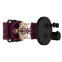 AQM8405MB Набор для комплектации душа с термостатом и регулировкой напора, черный матовый