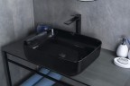 Раковина Gid BL1304 53351 накладная черная глянцевая 50x39x13