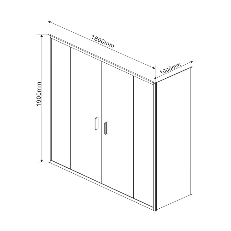 Душевой уголок Garda VSR-1G21018CL, 1800*1000, хром, стекло прозрачное