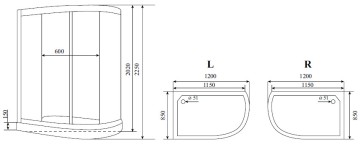 Timo Standart Т-5502 L душевая кабина 120*85*220